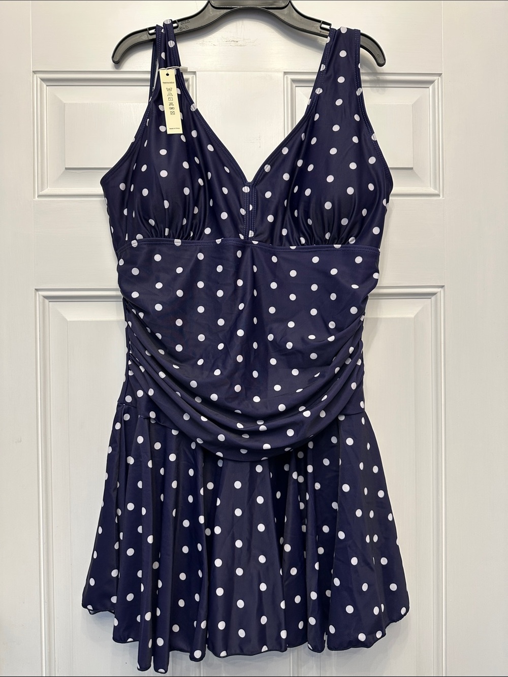 Polka Dot Navy Swim Dress